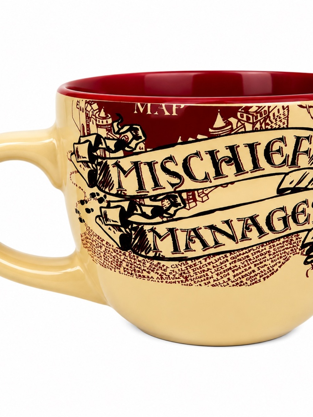 Harry Potter Marauder’s Map Mischief Managed Oversized Mug Red Cream